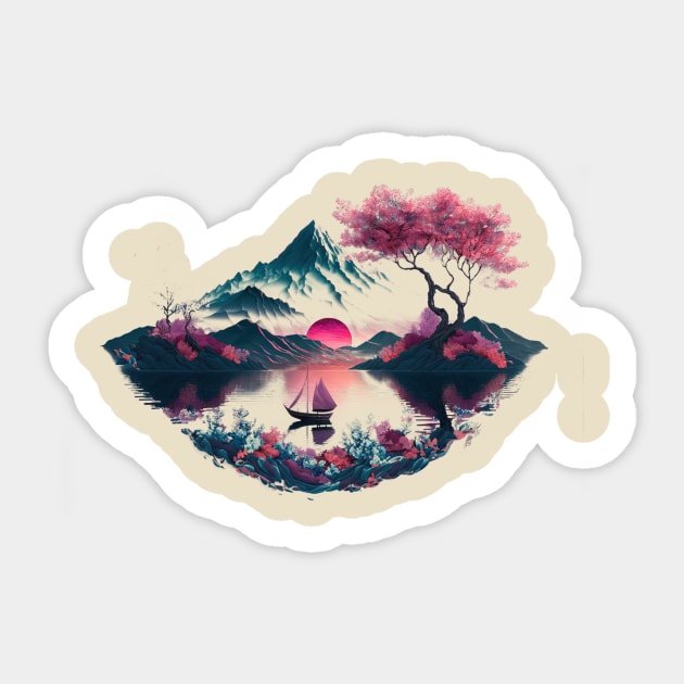 Japan Sunset Sticker by Daniac's store